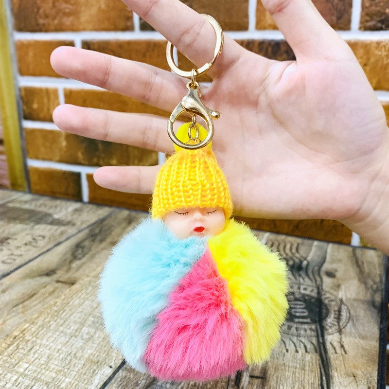 Wholesale Cute Sleeping Doll Plush Doll Keychain
